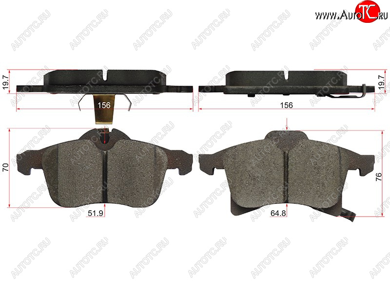 1 099 р. Колодки тормозные перед FR-FL SAT Opel Astra H универсал (2004-2007)  с доставкой в г. Белгород