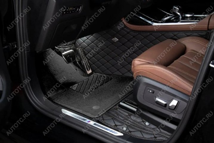 6 699 р. Ковры (кожа+текстиль) Автопилот Toyota Land Cruiser 200 1-ый рестайлинг (2012-2015) (черный)  с доставкой в г. Белгород