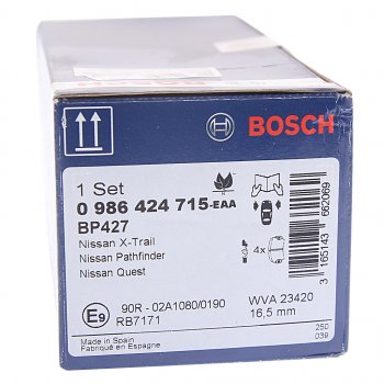 3 199 р. Колодки тормозные передние (4шт.) BOSCH Nissan X-trail 1 T30 дорестайлинг (2000-2003)  с доставкой в г. Белгород. Увеличить фотографию 4