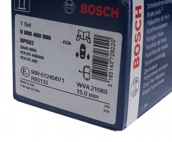 2 199 р. Колодки тормозные задние (4шт.) BOSCH SAAB 900 NG лифтбэк (1993-1998)  с доставкой в г. Белгород. Увеличить фотографию 3