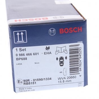 1 489 р. Колодки тормозные передние (4шт.) BOSCH Лада нива 4х4 2121 3 дв. 1-ый рестайлинг (2019-2021)  с доставкой в г. Белгород. Увеличить фотографию 4