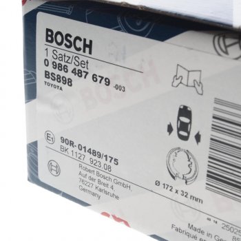 2 499 р. Колодки тормозные задние барабанные (4шт.) BOSCH Toyota Avensis T220 седан рестайлинг (2000-2003)  с доставкой в г. Белгород. Увеличить фотографию 4