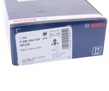 2 499 р. Колодки тормозные задние (4шт.) BOSCH BMW 3 серия E36 седан (1990-2000)  с доставкой в г. Белгород. Увеличить фотографию 4