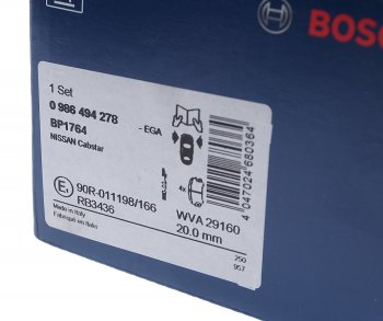 4 549 р. Колодки тормозные передние (4шт.) BOSCH Nissan Cabstar F24 (2007-2014)  с доставкой в г. Белгород. Увеличить фотографию 3