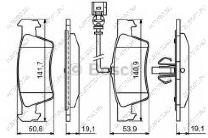 4 199 р. Колодки тормозные задние с датчиком (4шт.) BOSCH Volkswagen Touareg 1 GP дорестайлинг (2002-2007)  с доставкой в г. Белгород