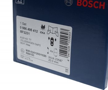 2 799 р. Колодки тормозные передние (4шт.) BOSCH Volkswagen Passat B6 седан (2005-2011)  с доставкой в г. Белгород. Увеличить фотографию 4