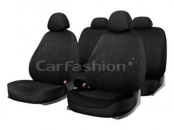 Универсальные чехлы сидений (майка, 11 предм., экокожа) Тrend plus CARFASHION Opel Combo D (2012-2018) (черный)