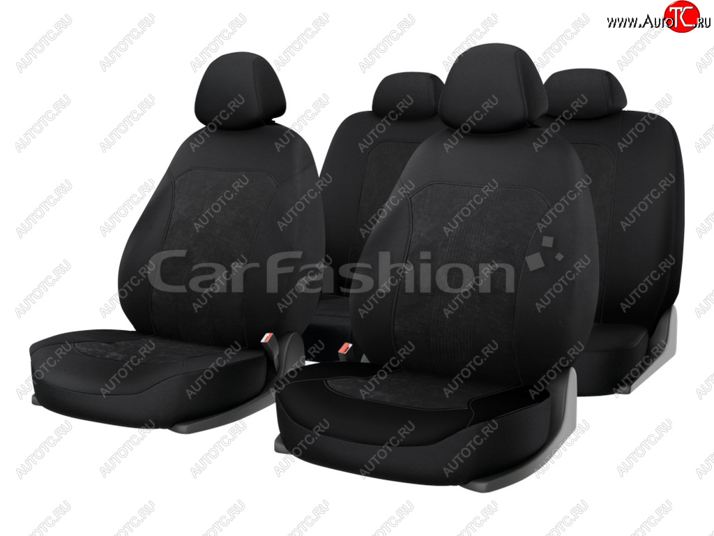 2 249 р. Универсальные чехлы сидений (майка, 11 предм., экокожа) Тrend plus CARFASHION Ford Fiesta 3 хэчбэк 3 дв. (1989-1996) (черный)  с доставкой в г. Белгород