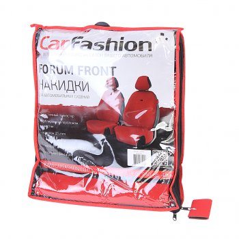 589 р. Универсальные чехлы сидений (майка, 4 предм., полиэстер) Forum Front CARFASHION KIA Optima 1 GD седан (2000-2005) (красный)  с доставкой в г. Белгород. Увеличить фотографию 2