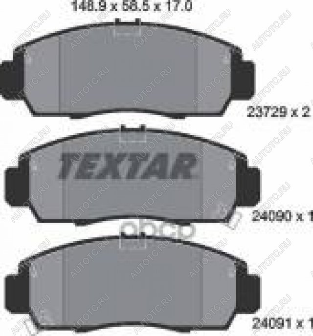 3 899 р. Колодки тормозные передние (4шт.) TEXTAR Honda Civic FD седан дорестайлинг (2005-2008)  с доставкой в г. Белгород