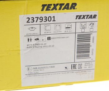 4 999 р. Колодки тормозные передние (4шт.) TEXTAR BMW 3 серия E90 седан дорестайлинг (2004-2008)  с доставкой в г. Белгород. Увеличить фотографию 3