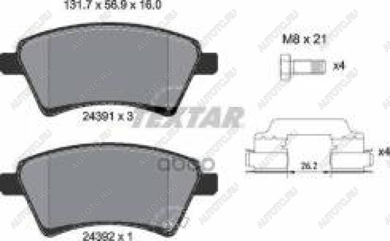 3 599 р. Колодки тормозные передние (4шт.) TEXTAR Suzuki SX4 YA21S,YB21S дорестайлинг, хэтчбэк (2006-2011)  с доставкой в г. Белгород