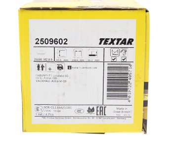 2 899 р. Колодки тормозные задние (4шт.) TEXTAR Chevrolet Cruze J300 седан дорестайлинг (2009-2012)  с доставкой в г. Белгород. Увеличить фотографию 3
