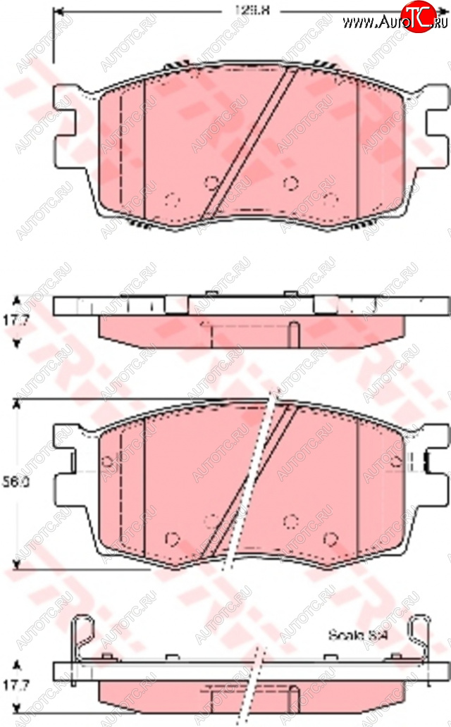 4 099 р. Колодки тормозные передние (4шт.) TRW Hyundai Accent 3 MC седан (2005-2011)  с доставкой в г. Белгород