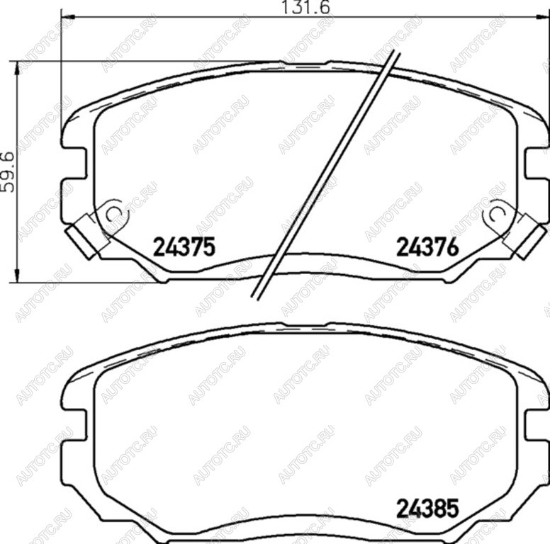 1 239 р. Колодки тормозные передние (4шт.) MINTEX Hyundai Sonata NF дорестайлинг (2004-2008)  с доставкой в г. Белгород