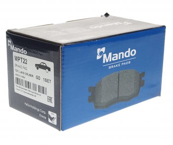 1 429 р. Колодки тормозные передние (4шт.) MANDO Toyota Tacoma N200 PickUp DoubleCab дорестайлинг (2004-2011)  с доставкой в г. Белгород. Увеличить фотографию 2