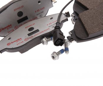 16 349 р. Колодки тормозные передние с датчиком (4шт.) BREMBO Volkswagen Passat B7 седан (2010-2015)  с доставкой в г. Белгород. Увеличить фотографию 2