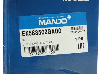 2 299 р. Колодки тормозные задние (4шт.) MANDO Hyundai Sonata LF рестайлинг (2017-2019)  с доставкой в г. Белгород. Увеличить фотографию 4