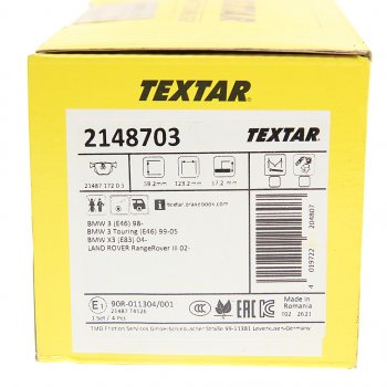 3 389 р. Колодки тормозные задние (4шт.) TEXTAR Land Rover Range Rover 5 L460 (2021-2025)  с доставкой в г. Белгород. Увеличить фотографию 3