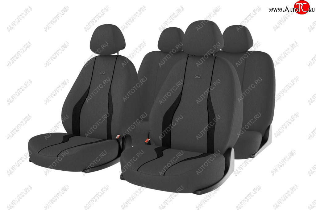 1 799 р. Универсальные чехлы сидений (майка, 11 предм., полиэстер)Neon CARFASHION  Hyundai Matrix 1 FC дорестайлинг (2001-2005) (серо-черные)  с доставкой в г. Белгород