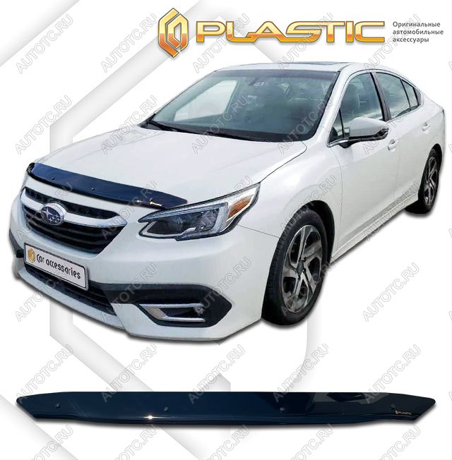 1 999 р. Дефлектор капота CA-Plastic Subaru Legacy BN/B15 рестайлинг седан (2017-2025) (Classic черный)  с доставкой в г. Белгород