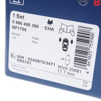 3 599 р. Колодки тормозные задние 4шт. BOSCH Volkswagen Polo 5 седан дорестайлинг (2009-2015)  с доставкой в г. Белгород. Увеличить фотографию 3