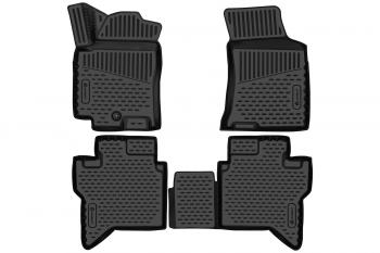 Коврики 3D в салон Element JAC T9 (2021-2025) Pickup Double Cab (черные)