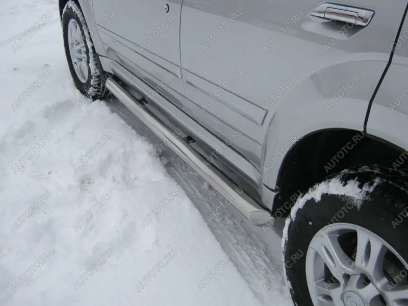 18 799 р. Пороги труба (d57) SLITKOFF Mitsubishi Outlander XL (CW)  дорестайлинг (2005-2009) (нержавейка, торцы - срез под 45 градусов)  с доставкой в г. Белгород