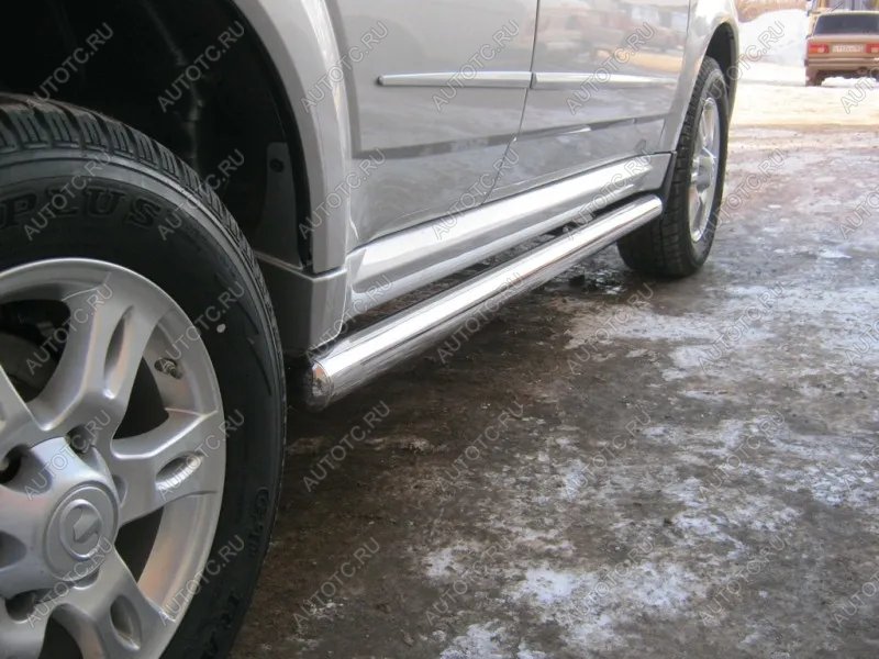 13 549 р. Левый порог труба (d57) SLITKOFF Volkswagen Caravelle T6 дорестайлинг (2015-2019) (нержавейка, на торцах округлая напайка под 90 градусов)  с доставкой в г. Белгород