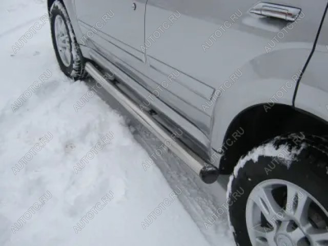 18 799 р. Пороги труба (d57) SLITKOFF Volkswagen Touareg 2 NF дорестайлинг (2010-2014) (нержавейка, на торцах пластиковые заглушки)  с доставкой в г. Белгород