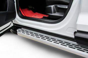 Пороги алюминиевые (F-SPORT) Premium SLITKOFF Lexus NX200T  Z10 (2014-2017) (Silver)