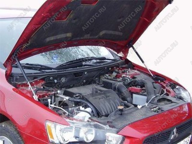 4 999 р. Упор капота ТехноМастер Mitsubishi Lancer 10 CY седан дорестайлинг (2007-2010)  с доставкой в г. Белгород