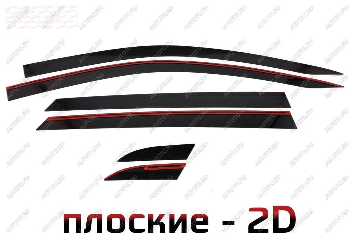4 699 р. Дефлекторы окон 2D Стрелка11 Changan UNI-V лифтбэк (2021-2025) (черные)  с доставкой в г. Белгород
