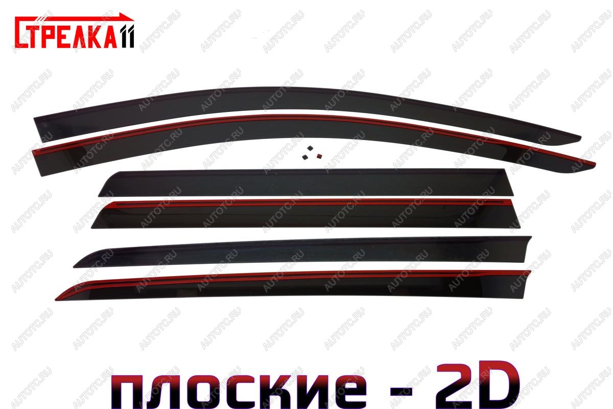 4 699 р. Дефлекторы окон 2D Стрелка11 Mitsubishi Pajero Sport QE дорестайлинг (2015-2021) (черные)  с доставкой в г. Белгород