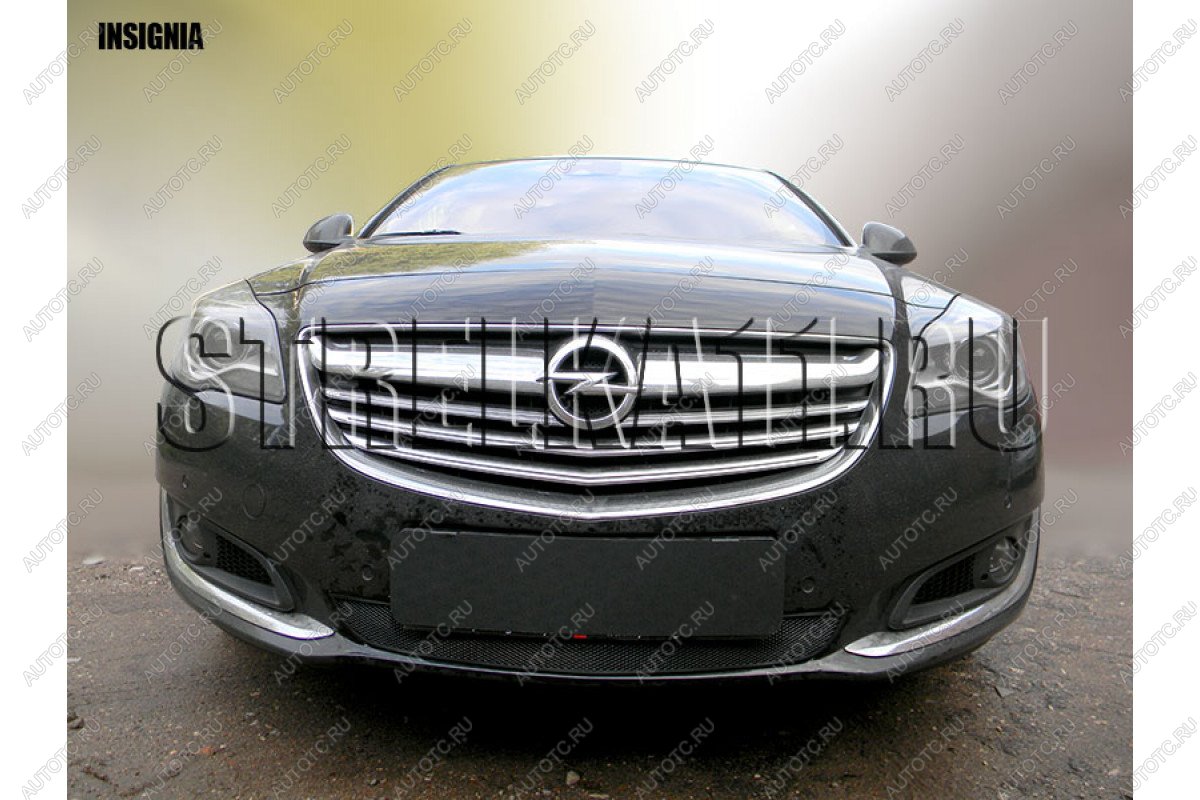 2 999 р. Защита радиатора Стрелка11 Стандарт Opel Insignia A универсал рестайлинг (2013-2017) (черная)  с доставкой в г. Белгород