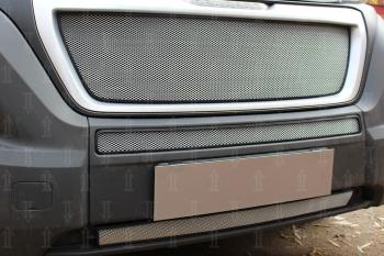4 099 р. Защита радиатора (2 части) Стрелка11 Стандарт Fiat Ducato 290 (2014-2025) (черная)  с доставкой в г. Белгород. Увеличить фотографию 4