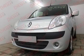 2 669 р. Защита радиатора (верх) Стрелка11 Стандарт Renault Kangoo KW0 дорестайлинг (2008-2013) (черная)  с доставкой в г. Белгород. Увеличить фотографию 3