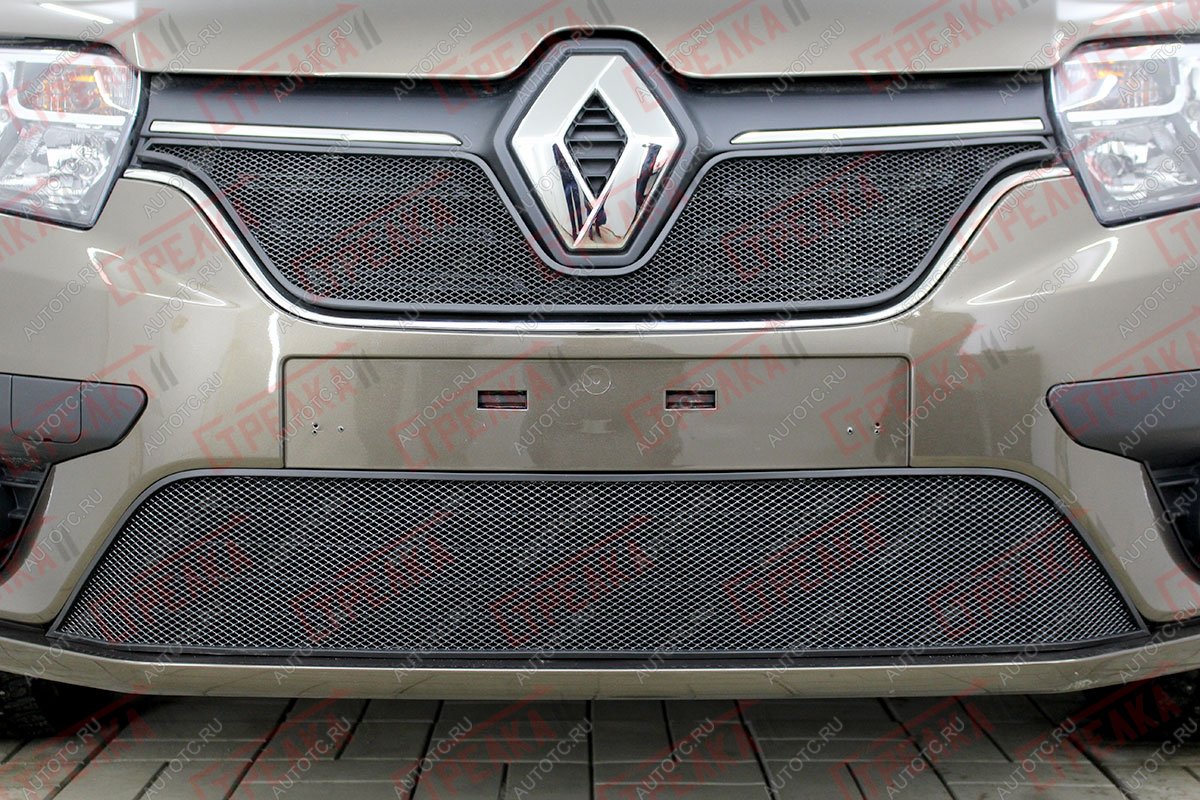 3 279 р. Защита радиатора (верх) Стрелка11 Стандарт Renault Logan Stepway (2018-2025) (черная)  с доставкой в г. Белгород