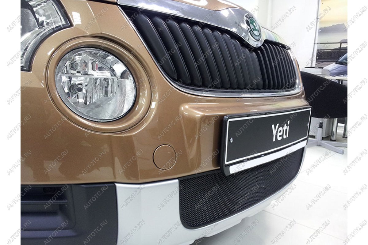 2 899 р. Защита радиатора Стрелка11 Стандарт Skoda Yeti (2009-2013) (черная)  с доставкой в г. Белгород