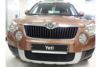 2 899 р. Защита радиатора Стрелка11 Стандарт Skoda Yeti (2009-2013) (черная)  с доставкой в г. Белгород. Увеличить фотографию 2