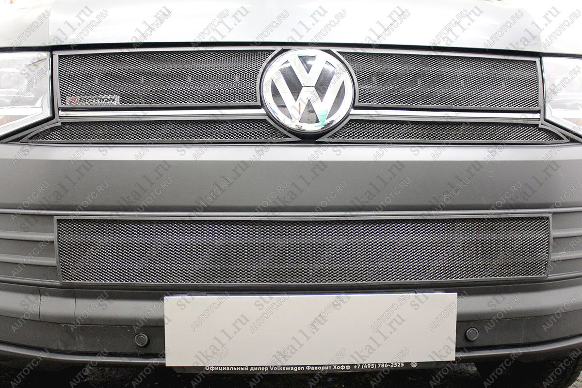 3 079 р.  Защита радиатора (низ) (TrendLine) Стрелка11 Стандарт Volkswagen Transporter T6 дорестайлинг (2015-2019) (черная)  с доставкой в г. Белгород