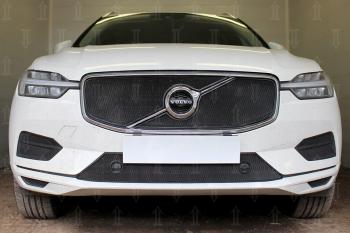 3 149 р. Защита радиатора (низ парктроником) Стрелка11 Стандарт Volvo XC60 (2017-2022) (черная)  с доставкой в г. Белгород. Увеличить фотографию 2
