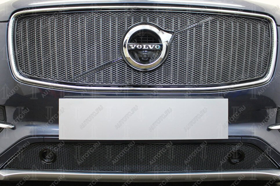 3 079 р. Защита радиатора (с парктроником) Стрелка11 Стандарт Volvo XC90 L дорестайлинг (2015-2019) (черная)  с доставкой в г. Белгород