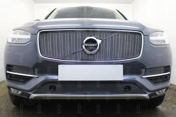 3 079 р. Защита радиатора (с парктроником) Стрелка11 Стандарт Volvo XC90 L дорестайлинг (2015-2019) (черная)  с доставкой в г. Белгород. Увеличить фотографию 3