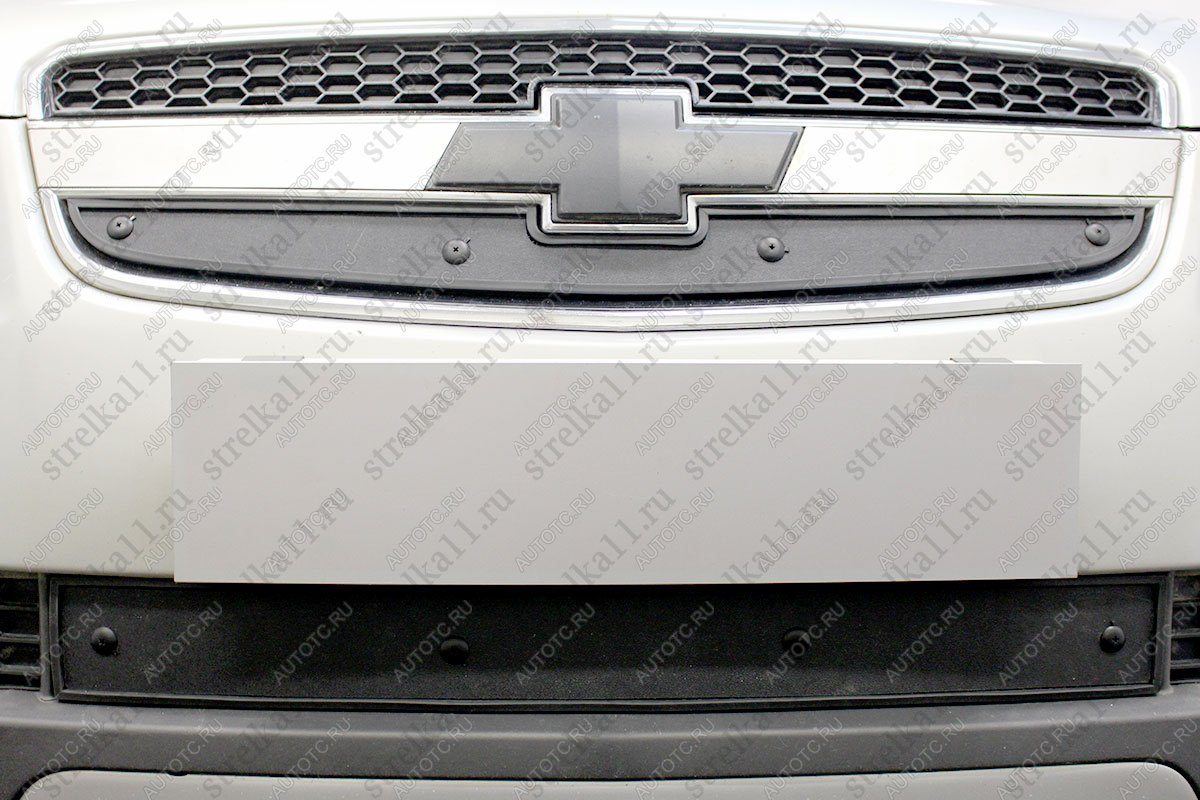 759 р. Зимняя заглушка решетки радиатора (низ) Стрелка11 Chevrolet Captiva  дорестайлинг (2006-2011) (черная)  с доставкой в г. Белгород