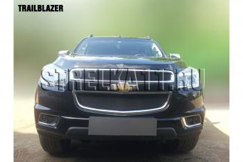 759 р. Зимняя заглушка решетки радиатора (низ) Стрелка11 Chevrolet Trailblazer GM800 дорестайлинг (2012-2016) (черная)  с доставкой в г. Белгород. Увеличить фотографию 2