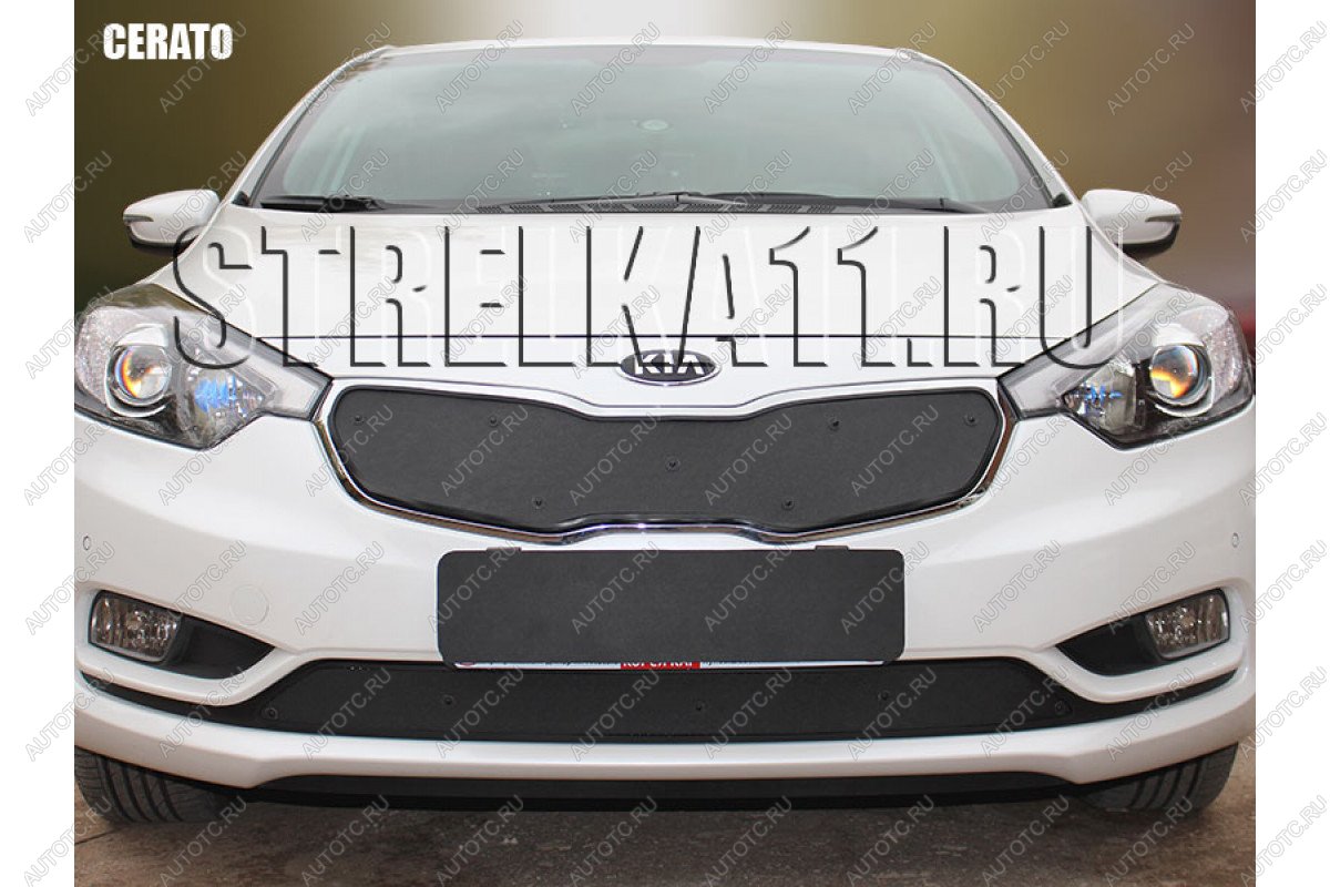 759 р. Зимняя заглушка решетки радиатора (низ) Стрелка11 KIA Cerato 3 YD дорестайлинг седан (2013-2016) (черная)  с доставкой в г. Белгород