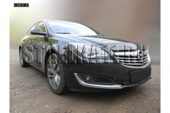 759 р. Зимняя заглушка решетки радиатора Стрелка11 Opel Insignia A универсал рестайлинг (2013-2017) (черная)  с доставкой в г. Белгород. Увеличить фотографию 3
