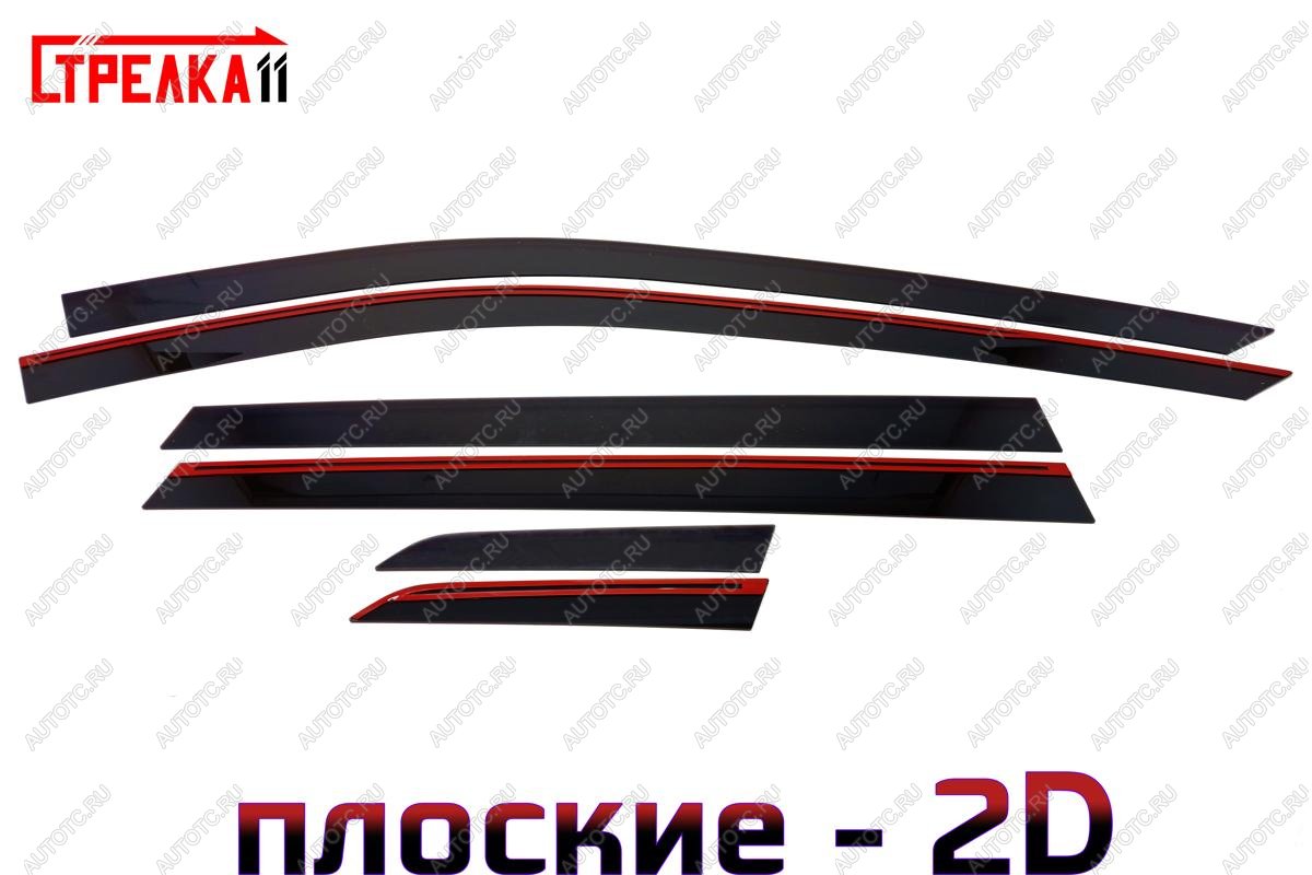 4 699 р. Дефлекторы окон 2D Стрелка11 Nissan X-trail 3 T32 дорестайлинг (2013-2018) (черные)  с доставкой в г. Белгород