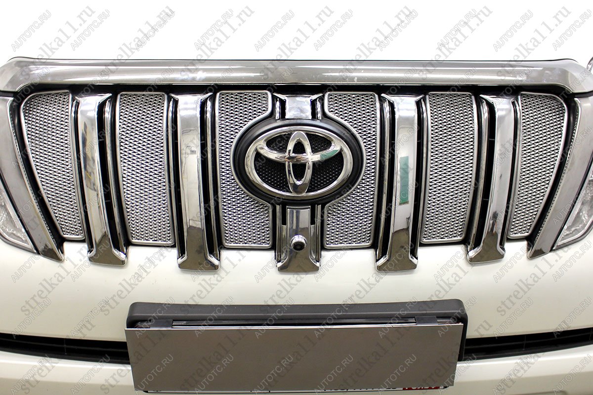 12 899 р. Защита радиатора Стрелка11 PREMIUM Toyota Land Cruiser Prado J150 1-ый рестайлинг (2013-2017) (хром)  с доставкой в г. Белгород